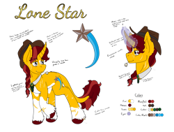 Size: 2767x2093 | Tagged: safe, artist:midnightfire1222, oc, oc only, oc:lone star, pony, unicorn, hickory hills, high res, reference sheet, simple background, solo, transparent background