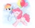 Size: 2048x1669 | Tagged: dead source, safe, artist:ginmaruxx, pinkie pie, rainbow dash, earth pony, pegasus, pony, g4, balloon, cute, duo, eyes closed, female, floating, mare, open mouth, profile, sky, then watch her balloons lift her up to the sky