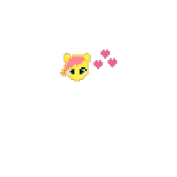 Size: 900x900 | Tagged: safe, artist:choosewiselyasusername, fluttershy, pegasus, pony, g4, cute, female, heart, pixel art, simple background, solo, transparent background