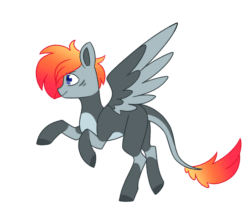 Size: 1000x864 | Tagged: safe, artist:crazysketch101, oc, oc only, oc:crazy looncrest, pegasus, pony, animated, leonine tail, simple background, solo, tail, white background