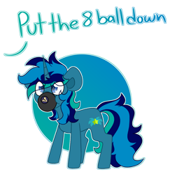 Size: 3453x3547 | Tagged: safe, artist:crazysketch101, oc, oc only, pony, circle background, commission, high res, magic 8 ball, no, simple background, solo, white background, ych result