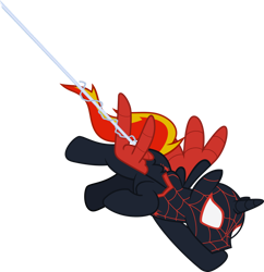 Size: 1280x1320 | Tagged: safe, artist:mlp-trailgrazer, oc, pegasus, pony, clothes, cosplay, costume, male, simple background, solo, spider-man, stallion, transparent background