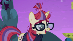 Size: 1280x720 | Tagged: safe, screencap, moondancer, pony, unicorn, amending fences, g4, clothes, female, glasses, mare, solo, sweater