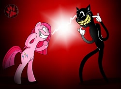 Size: 1024x755 | Tagged: safe, artist:darkprinceismyname, pinkie pie, g4, cartoon cat, pinkamena diane pie, this will end in cupcakes, this will end in death, trevor henderson