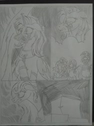 Size: 1944x2592 | Tagged: safe, artist:princebluemoon3, oc, oc:princess mythic majestic, oc:queen galaxia (bigonionbean), alicorn, pegasus, pony, unicorn, zebra, comic:the chaos within us, alicorn oc, angry, black and white, box, canterlot, canterlot castle, castle, chains, comic, commissioner:bigonionbean, crying, female, fusion, fusion:fluttershy, fusion:princess cadance, fusion:princess celestia, fusion:princess luna, fusion:rarity, fusion:starlight glimmer, fusion:twilight sparkle, fusion:zecora, grayscale, horn, horrified, horror, imprisoned, mare, monochrome, sad, shocked, tears of pain, thought bubble, wings, writer:bigonionbean