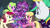 Size: 1280x720 | Tagged: safe, screencap, daisy, flower wishes, lily, lily valley, rarity, roseluck, earth pony, pony, unicorn, g4, it isn't the mane thing about you, my little pony: friendship is magic, alternate hairstyle, cute, female, flower trio, lavender, mare, punk, raripunk