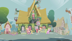 Size: 1280x720 | Tagged: safe, screencap, daisy, flower wishes, lily, lily valley, roseluck, earth pony, bridle gossip, g4, female, flower trio, trio, trio female