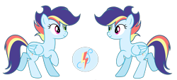 Size: 7960x3592 | Tagged: safe, artist:starstrucksentry, oc, oc:rainbow shine, pegasus, pony, absurd resolution, female, mare, offspring, parent:rainbow dash, parent:soarin', parents:soarindash, simple background, transparent background