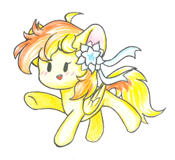 Size: 1996x1819 | Tagged: artist needed, safe, oc, oc only, oc:sunflower bloom, oc:向阳花, pony, mascot, simple background, skyblue ribbon, solo, transparent background