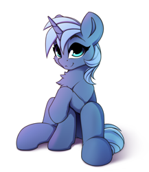 Size: 1800x2077 | Tagged: safe, artist:hitbass, oc, oc only, oc:double colon, pony, unicorn, cheek fluff, chest fluff, female, looking at you, raised hoof, simple background, sitting, solo, white background