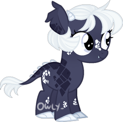 Size: 782x775 | Tagged: safe, artist:vintage-owll, oc, oc only, dracony, dragon, hybrid, pony, female, magical lesbian spawn, offspring, parent:princess ember, parent:princess luna, simple background, solo, transparent background