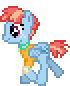 Size: 70x86 | Tagged: safe, artist:botchan-mlp, windy whistles, pony, g4, animated, clothes, cutie mark, desktop ponies, female, hair, mare, pixel art, run, running, simple background, smiling, solo, sprite, transparent background, trotting, wings