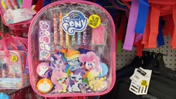 Size: 4032x2268 | Tagged: safe, applejack, fluttershy, pinkie pie, rainbow dash, rarity, spike, twilight sparkle, alicorn, pony, g4, g4.5, my little pony: pony life, backpack, merchandise, twilight sparkle (alicorn)