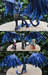 Size: 1280x1990 | Tagged: safe, artist:prototypespacemonkey, oc, oc:leyna, oc:shadow fire, alicorn, pony, alicorn oc, craft, dragon wings, figurine, horn, ponified, sculpture, w.d. gaster, wings