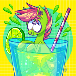 Size: 2048x2048 | Tagged: safe, oc, drink, gay, high res, lime, male, mojito