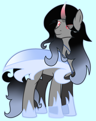 Size: 1620x2048 | Tagged: safe, artist:broniesplaying, king sombra, g4, colored horn, curved horn, eye clipping through hair, good king sombra, gradient mane, gradient tail, hoof shoes, horn, long hair, male, sombra horn, stallion