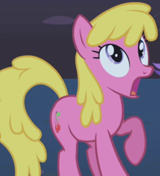 Size: 962x1059 | Tagged: safe, screencap, cherry berry, earth pony, pony, boast busters, g4, cropped, female, shocked, solo