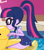 Size: 1000x1131 | Tagged: safe, screencap, sci-twi, twilight sparkle, equestria girls, g4, i'm on a yacht, my little pony equestria girls: better together, clothes, female, floaty, inflatable, inflatable bird, inflatable duck, inflatable toy, inner tube, pool toy, riding, sci-twi swimsuit, sleeveless, solo, swimming pool, swimsuit