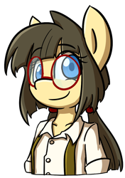 Size: 652x928 | Tagged: safe, artist:spheedc, oc, oc only, oc:sphee, earth pony, semi-anthro, clothes, digital art, female, filly, glasses, mare, simple background, solo, transparent background