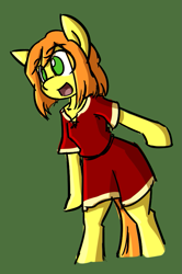 Size: 585x879 | Tagged: safe, artist:spheedc, oc, oc only, oc:sweet corn, earth pony, semi-anthro, arm hooves, clothes, digital art, dress, female, mare, simple background, solo