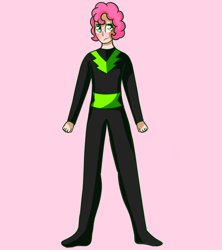 Size: 1600x1800 | Tagged: safe, artist:unikitty66, oc, oc only, oc:pink clouds (ice1517), human, blushing, clothes, commission, humanized, humanized oc, male, pink background, simple background, solo, the washouts, uniform, washouts uniform