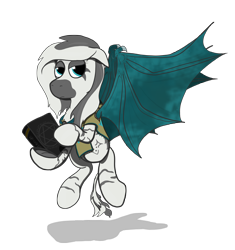 Size: 3450x3678 | Tagged: safe, artist:capt-sierrasparx, oc, oc only, oc:mist(captain), zebra, fallout equestria, bat wings, black book, book, clothes, fallout, female, foe adventures, high res, mare, shawl, simple background, transparent background, wings