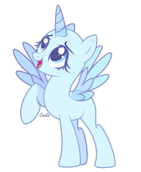 Size: 1920x2342 | Tagged: safe, artist:mint-light, oc, oc only, alicorn, pony, g4, alicorn oc, bald, base, eyelashes, female, horn, looking up, mare, open mouth, raised hoof, simple background, smiling, solo, transparent background, transparent horn, transparent wings, wings