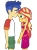 Size: 1483x2008 | Tagged: safe, artist:gmaplay, flash sentry, sunset shimmer, equestria girls, g4, spring breakdown, female, male, ship:flashimmer, shipping, simple background, straight, transparent background, vector