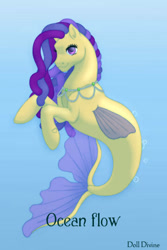 Size: 400x600 | Tagged: safe, artist:katmares, ocean flow, seapony (g4), g4, solo