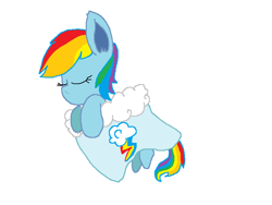 Size: 800x600 | Tagged: safe, artist:cadpig1099, rainbow dash, pony, g4, blanket, female, sleeping, solo