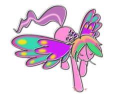 Size: 800x600 | Tagged: safe, artist:neomelody, ploomette, pony, g4, eyes closed, female, glimmer wings, simple background, solo, transparent background, wings