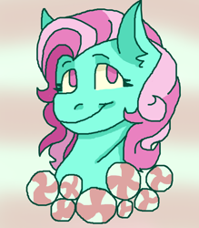 Size: 1400x1600 | Tagged: safe, artist:theedgyduck, minty, pony, g3, female, mare, simple background, smiling, solo