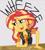Size: 3775x4194 | Tagged: safe, artist:mr-breadman, sunset shimmer, equestria girls, g4, my little pony equestria girls: better together, crying, female, laughing, show accurate, solo, table, tears of laughter, wheeze