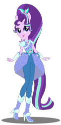 Size: 335x679 | Tagged: safe, artist:selenaede, artist:yumigatchi, starlight glimmer, equestria girls, g4, my little pony equestria girls: legend of everfree, alternate universe, base used, boots, clothes swap, crystal guardian, eqg promo pose set, female, high heel boots, ponied up, shoes, simple background, solo, transparent background