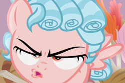Size: 1613x1079 | Tagged: safe, screencap, cozy glow, pegasus, pony, frenemies (episode), g4, cozy glow is best facemaker, crazy face, faic, female, funny, funny face, plushie, solo, what the hay?