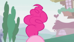 Size: 640x360 | Tagged: safe, screencap, pinkie pie, feeling pinkie keen, g4, animated, balloonbutt, butt, female, gif, tail, twitchy tail