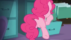 Size: 640x360 | Tagged: safe, screencap, pinkie pie, g4, the maud couple, balloonbutt, butt, drawer, out of context, plot