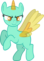 Size: 965x1334 | Tagged: safe, artist:pegasski, oc, oc only, alicorn, pony, g4, the washouts (episode), alicorn oc, bald, base, eyelashes, female, horn, mare, rearing, simple background, smiling, smirk, solo, transparent background, two toned wings, wings
