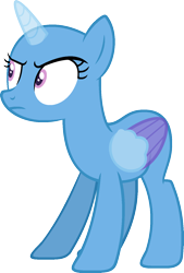 Size: 980x1446 | Tagged: safe, artist:pegasski, oc, oc only, alicorn, pony, g4, road to friendship, alicorn oc, bald, base, eyelashes, female, frown, horn, mare, raised hoof, simple background, solo, transparent background, two toned wings, wings