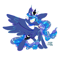Size: 902x902 | Tagged: safe, artist:twilightcomet, princess luna, alicorn, pony, g4, female, jewelry, looking up, mare, peytral, raised hoof, signature, simple background, solo, tiara, transparent background