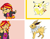 Size: 1383x1080 | Tagged: artist needed, safe, sunset shimmer, jolteon, pikachu, equestria girls, meme, pokemon yellow, pokémon