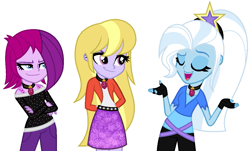 Size: 1123x679 | Tagged: safe, artist:sarahalen, fuchsia blush, lavender lace, trixie, equestria girls, g4, trixie and the illusions