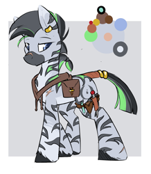 Size: 1981x2269 | Tagged: safe, artist:beardie, oc, oc only, zebra, bag, clothes