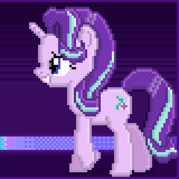 Safe Artist Calinou Derpibooru Exclusive Starlight Glimmer Pony Juxtaposition Pixel Art Pixelorama Side View Derpibooru