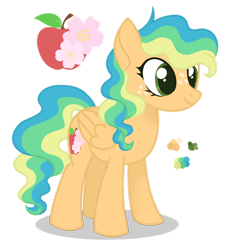 Size: 1280x1423 | Tagged: safe, artist:magicuniclaws, oc, oc only, oc:blossom, pegasus, pony, base used, female, magical lesbian spawn, mare, offspring, parent:applejack, parent:rainbow dash, parents:appledash, simple background, solo, transparent background
