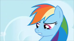 Size: 800x450 | Tagged: safe, screencap, rainbow dash, pegasus, pony, friendship is magic, g4, disgusted, female, mare, solo