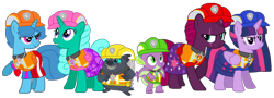Size: 1974x710 | Tagged: safe, artist:徐詩珮, fizzlepop berrytwist, glitter drops, grubber, spike, spring rain, tempest shadow, twilight sparkle, alicorn, dragon, pony, unicorn, series:sprglitemplight diary, series:sprglitemplight life jacket days, series:springshadowdrops diary, series:springshadowdrops life jacket days, g4, my little pony: the movie, the point of no return, alternate universe, bisexual, broken horn, chase (paw patrol), clothes, cute, female, glitterbetes, horn, lesbian, lifeguard, lifeguard spring rain, male, mare, marshall (paw patrol), paw patrol, polyamory, rocky (paw patrol), rubble (paw patrol), ship:glitterlight, ship:glittershadow, ship:sprglitemplight, ship:springdrops, ship:springlight, ship:springshadow, ship:springshadowdrops, ship:tempestlight, shipping, simple background, skye (paw patrol), springbetes, tempestbetes, transparent background, twilight sparkle (alicorn), ultimate rescue, vector, winged spike, wings, zuma (paw patrol)