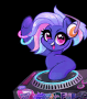 Size: 79x90 | Tagged: safe, artist:techycutie, oc, oc:bit rate, pony, animated, cute, disc jockey, fuf, gif, gif for breezies, headphones, picture for breezies, solo, uwu, vibing