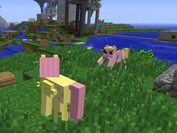 Size: 473x355 | Tagged: safe, fluttershy, pegasus, pony, g4, female, game screencap, mare, mine little pony, minecraft, mod, screen