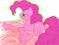 Size: 3261x2535 | Tagged: safe, artist:dantethehuman, pinkie pie, earth pony, pony, g4, female, high res, lying down, mare, prone, solo, traditional art
